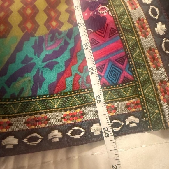 Boho Festival Patchwork Print Open Front Kimono Jacket Medium Multicolor - Picture 3 of 5